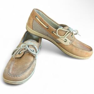 SPERRY Top-Sider Tan Brown Leather Boat Shoes Women's Preppy Nautical | Size 8.5